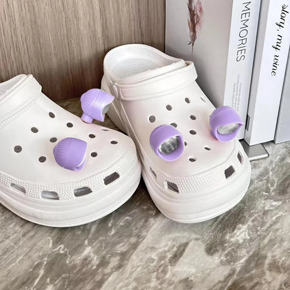 2pcs Hollowed-Out Shoes Lights Glowing Slipper Decoration Charm Headlights For Crocs Cloggs Shoe Headlight Waterprof Hiking