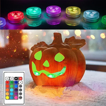 Colorful 3 LED Underwater Light With Remote Control Powered By Button Cell Waterproof Swimming Pool Party Decoration Lamp
