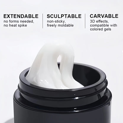 3D Nail Gel, Non-Sticky Hard Long-Lasting Overlay, Creates 3D Bow Geometric Letter Shapes, Salon Quality, Soluble Residue-Free A