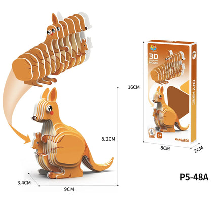 Children's Cartoon Dinosaurs 3D Three-dimensional Puzzle Toys DIY Puzzle Creative Paper Animal Model Assembly  baby toys