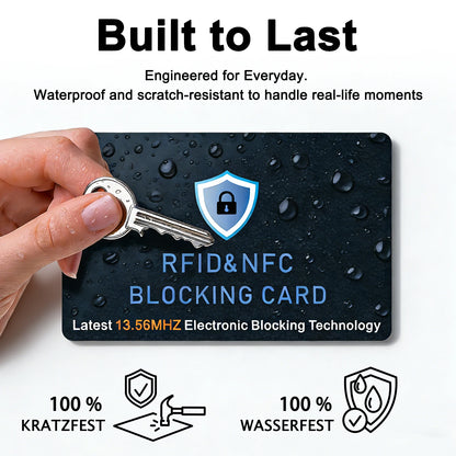 RFID Blocking Card One Card Protects Entire Wallet NFC Contactless Bank Debit Credit Card Protector ID ATM Guard Card Blocker