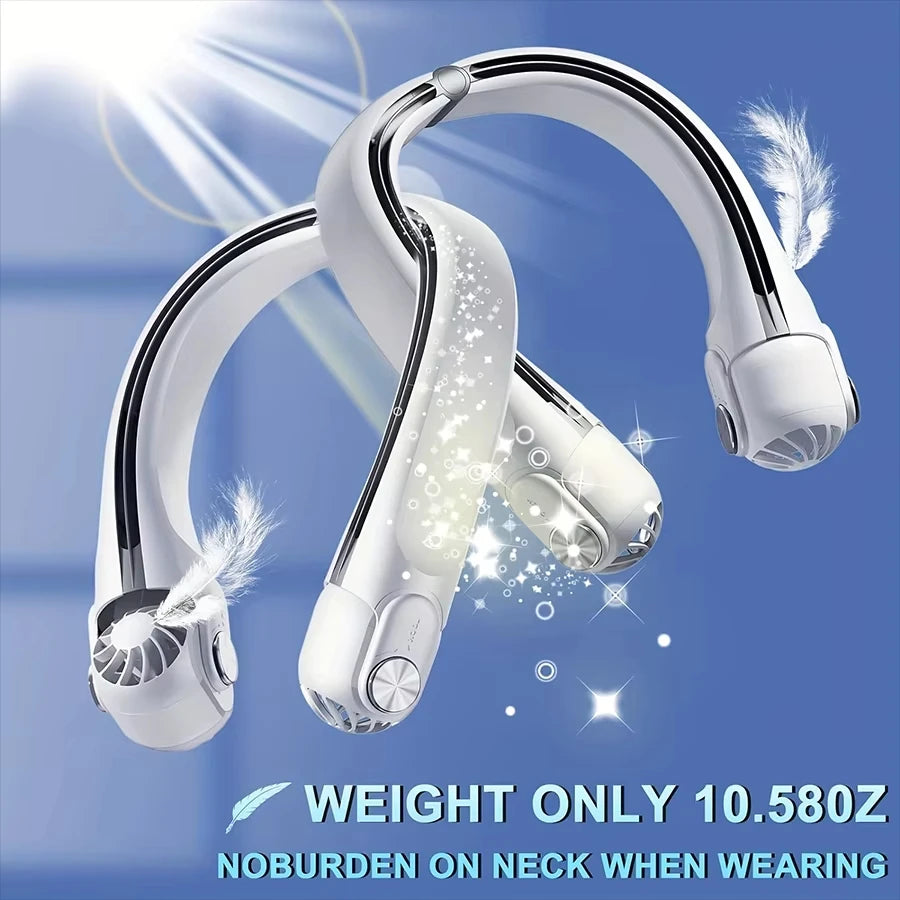 Portable Neck Hanging Fan With Usb Charging Adjustable Bladeless Turbofan Bladeless Student Dormitory Home Outdoor Cooling