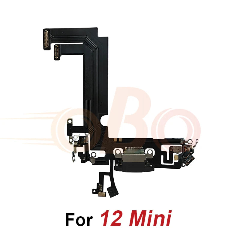 Charging Port Flex Cable for iPhone 11 12 13 Pro Max Mini Black White USB Charger Dock Connector with Microphone Repair (1PC)