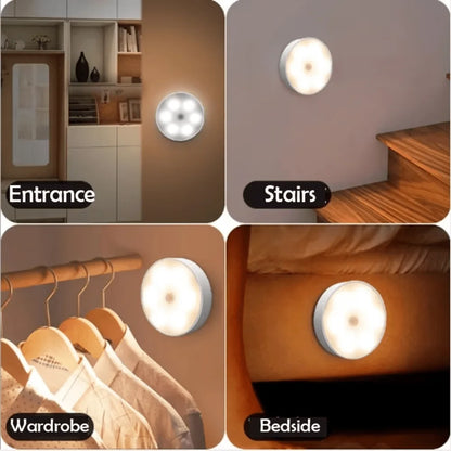 1pc Motion Sensor Night Light - Wireless LED Detector Lamp for Bedroom, Staircase, Closet, and Room Decor-