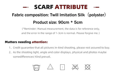 New Long Small Silk Scarf Headband Women's Double-sided Elegant Binding Strap Streamer Small Scarf Gift Ribbon Silk Scarf