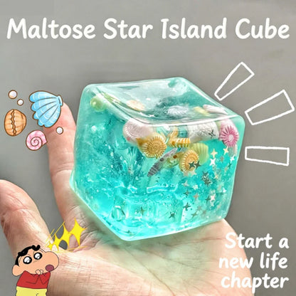Blue Maltose Squishy Block Cute Mochi Anti Stress Fidget Soft Simulated Bule Transparent Ball Quick-rebound Decompression Gift