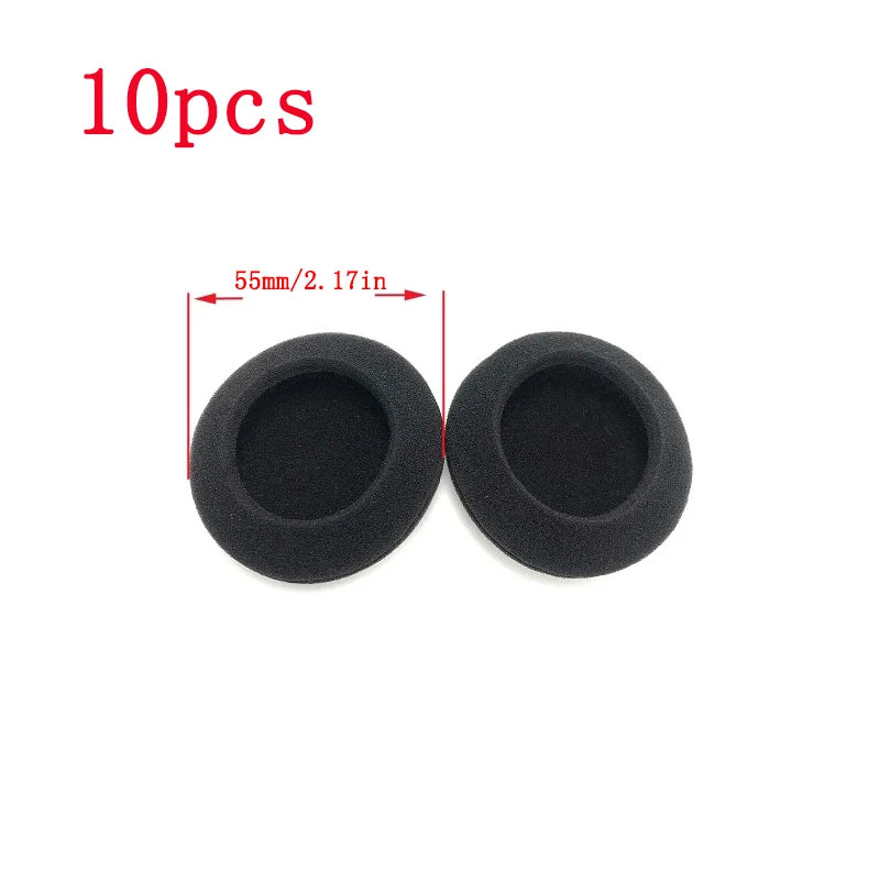 10pcs 18mm 35mm 45mm 50mm 55mm 60mm Headphones Replacement Memory Foam Ear Pads Sponge Cushion Covers Earphone Protective Sleeve
