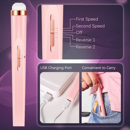YIKOOLIN 5 in 1 Electric Nail File Electric Nail Drills with LED Light 4 Speed Cordless Nail Drill Care Hand Manicure Tool Set