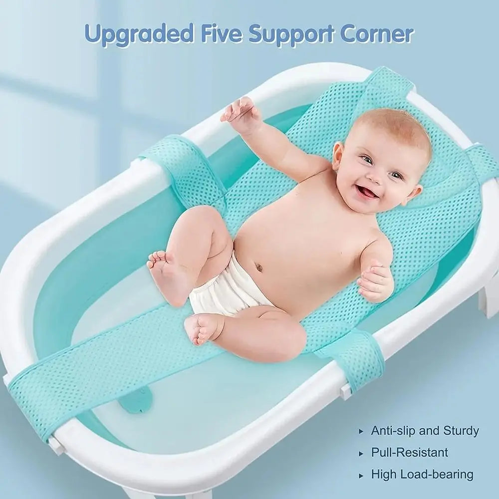 Cross-shaped Newborn Baby Bath Cushion Adjustable Anti-slip Baby Bath Net Mat Baby Bathtub Pillow Foldable Children Bathtub