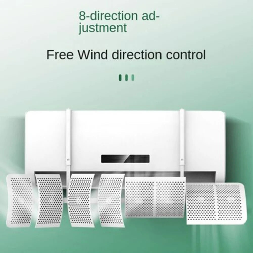 Wall Mounted Air-Conditioning Baffle Adjustables Anti Direct Blowing Windshield Baffles with 8 Leaves Air-Diverter Cover