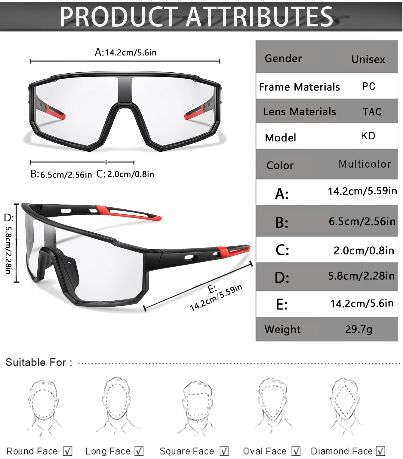 New Style Brand Photochromic Eyewear Men Women Bicycle MTB Bike Running Fishing Cycling Glasses Comfortable Windproof Goggles