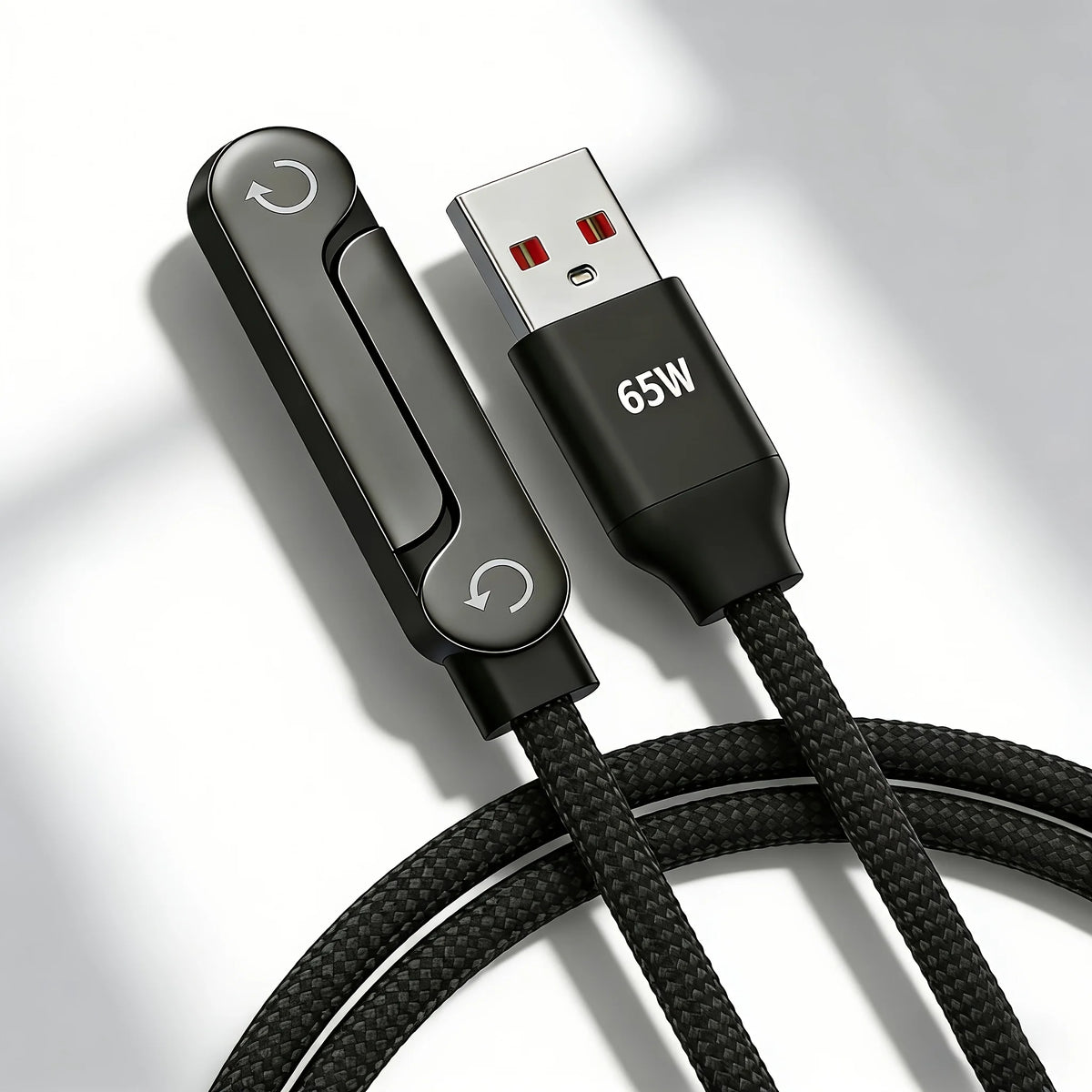 240W/65W Elbowed 180° Fast Charging Foldable Phone Holder, PD Cable Nylon Data Sync, For iPhone 17, Samsung, Xiaomi, POCO, Tesl