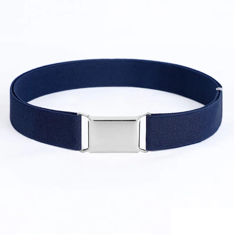 Women's Adjustable Elastic Stretch Belt Comfortable Invisible Waist Belt for Jeans Pants Dress Square Easy Buckles Waist Belt