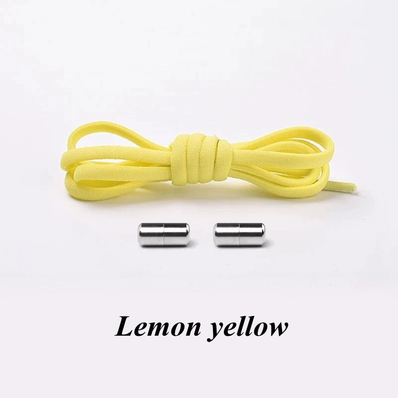 Semicircle No Tie Shoelaces Elastic Shoe laces Sneakers shoelace Metal Lock Lazy Laces for Kids and Adult One size fits all shoe