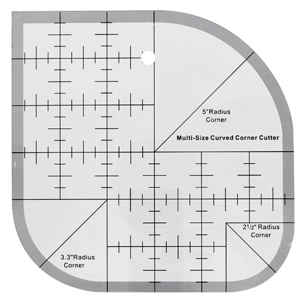 Non Slip Curved Corner Cutter Ruler Acrylic DIY Crafts Patchworks Sewing Template Household Patchworks Tool Sewing Supplies