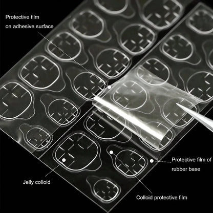 Double Side Nail Jelly Glue Transparent False Nail Art Adhesive Tape Glue Stickers DIY Reusable Manicur Nails Accessories