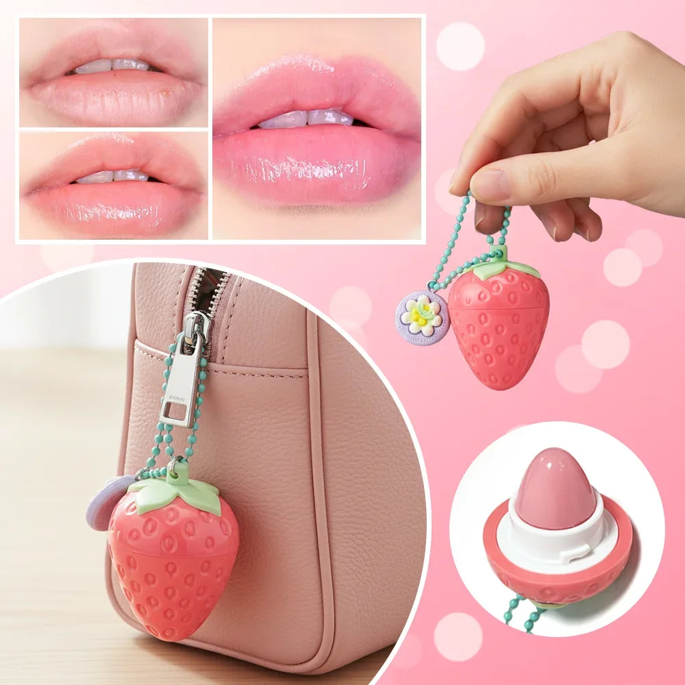 4-Color Random Sending Strawberry Lip Gloss Lipstick Moisturizing Winter Antifreeze Anti Crack Moisturizing Lasting lip balm
