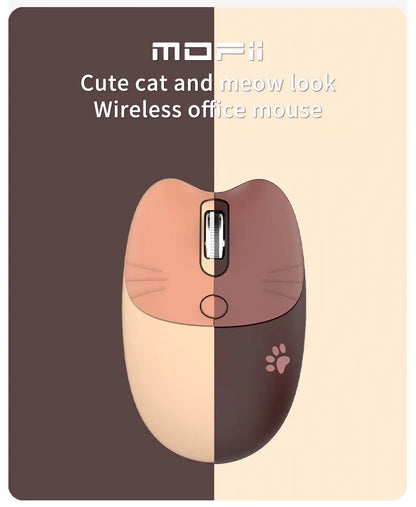 Mofii Cute Cat 2.4G Wireless Mouse, USB Receiver Plug and Play, 3 Adjustable DPI, Compatible with Laptop,PC, Computer