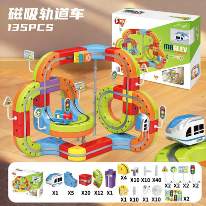 Sell Well Anti-Gravity Magnetic Attraction Track Train Changeable Magnetic Magic Rail Car Electric Train Toy