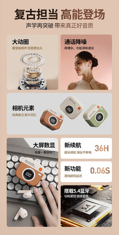 Q86 Bluetooth 5.3 Wireless Headphones Power LED Digital Display 24hours Endurance HiFi Gaming Headsets Waterproof Sports Earbuds