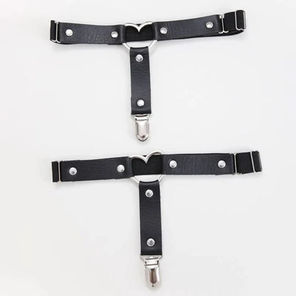1pc/2pc punk Metal Tassel Pendant Pink PU Leather Choker Collar Sexy Spiked Neck Strap Clavicle Men Necklaces for Women Gothic