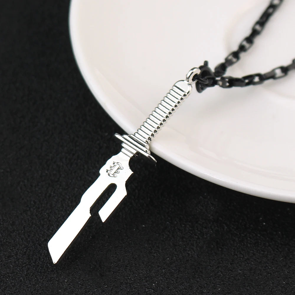 Anime Jujutsu Kaisen Fushiguro Toji Sword Necklace Spear Of Tianri Knife Pendant Cosplay Necklaces For Unisex Choker Jewelry