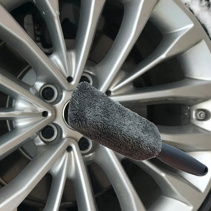 Microfiber Car Tire Brush - Effective Wheel Hub and Rim Cleaner - Perfect for Car Maintenance, Detailing, and Cleaning Supplies