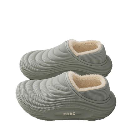 Baotou waterproof cotton slippers, home cotton shoes, winter warm and non slip couple cotton slippers