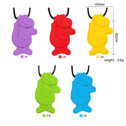 1pcs Silicone Teether Kids Chew Necklace Sensory Chewy Pendant Oral Motor Toys Therapy Tools for Autism Children's Goods