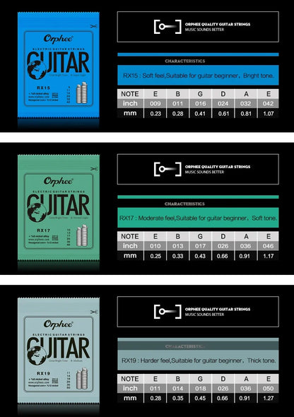 Orphee 1/5/10 Pcs Electric Guitar Strings Set RX Series Hexagonal Carbon Steel 6 String for Electric Guitar Accessories&Parts