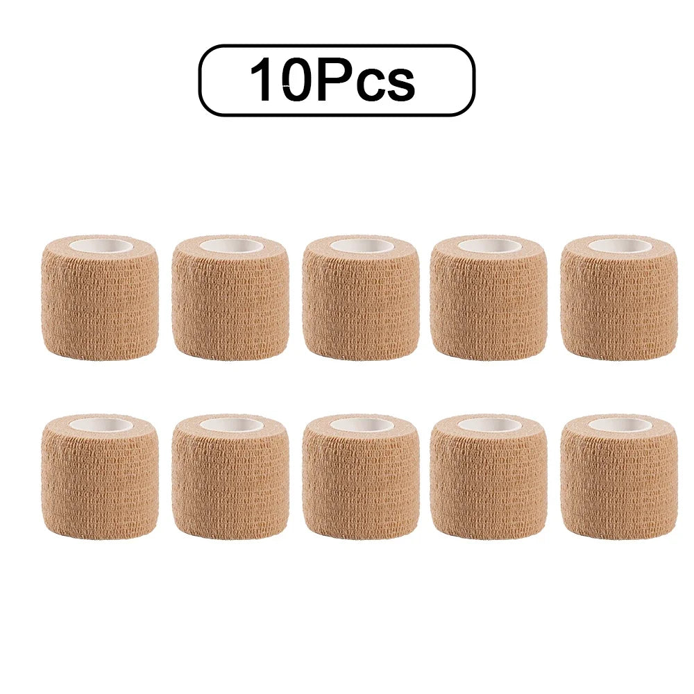 10pcs Elastic Self-Adhesive Athletic Tape Bandage 2.5/5/10cm Non-Woven Universal Fit for Sports Foot Support Joint Protection