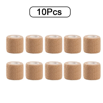 10pcs Elastic Self-Adhesive Athletic Tape Bandage 2.5/5/10cm Non-Woven Universal Fit for Sports Foot Support Joint Protection