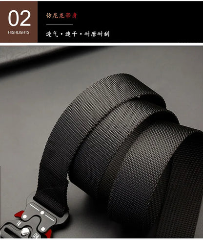 1 Piece Men's Tactical Sports Belt, Quick Release Symmetrical Buckle, Polyester Fiber, Suitable for Outdoor Training Military