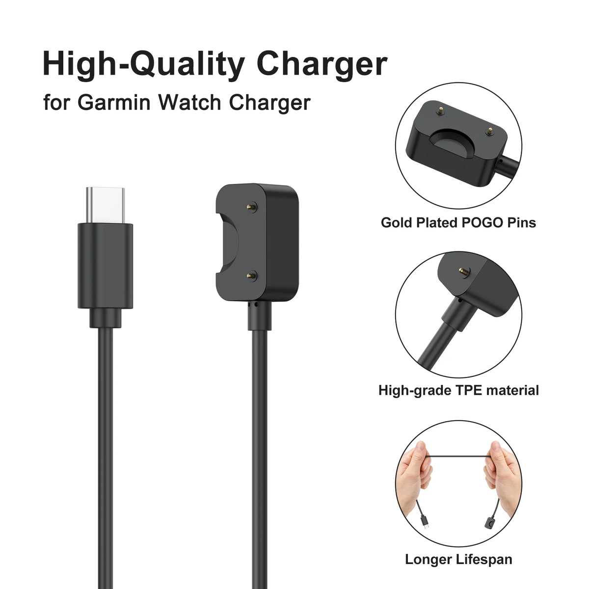 100CM For Samsung Galaxy Fit 3 Charger Watch Adapter USB / USB C Charging Cable Cord Magnetic For Samsung Galaxy Fit 3