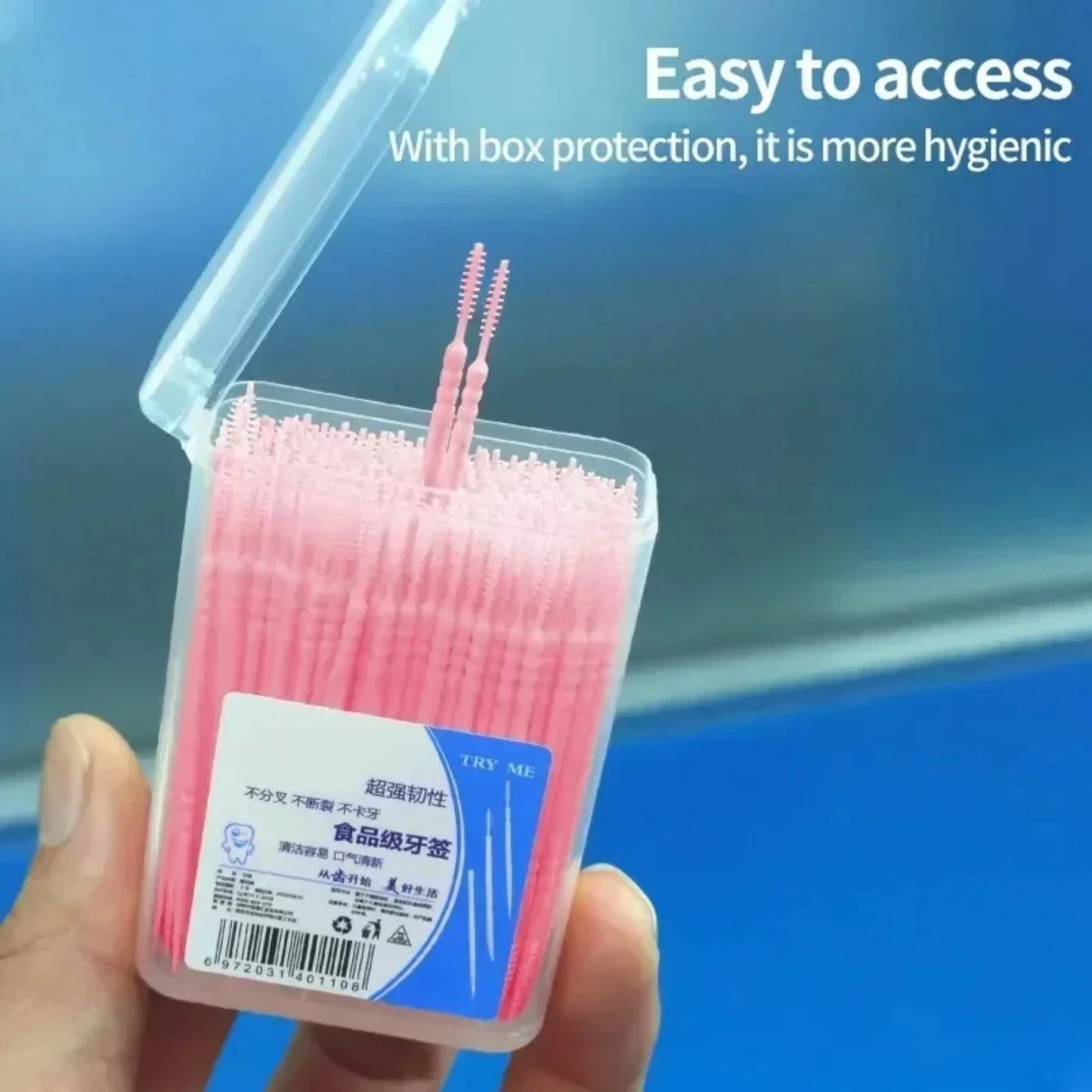 Portable ultra-fine toothpicks, disposable family box, double-head high-end personalized creative fruit sticks