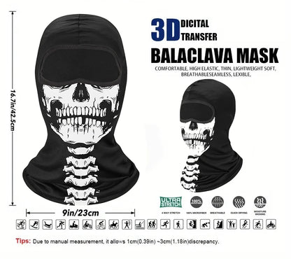 Cycling Mask Skull Quick-drying Sunscreen Balaclava Men's Motorcycle Elastic Helmet Lined Ghost Full Face Windproof Headgear