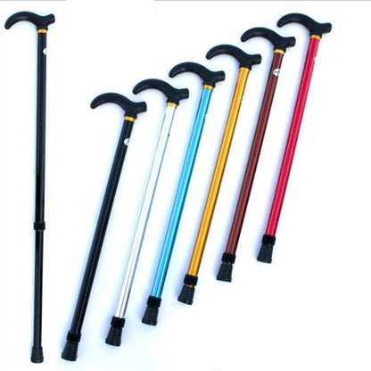 1PC 75-90cm Aluminum Alloy Adjustable Walking Stick 2 Section Stable Anti-Skid Crutch Old Man Hiking Cane Height