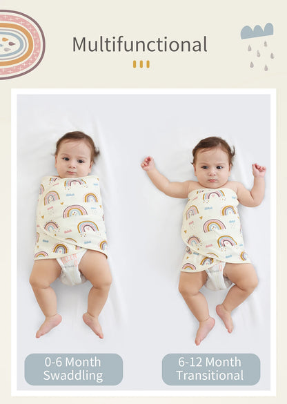 Bilayer Baby Wrap Blanket Newborn Baby Swaddle Tie Anti Startle Jump Blanket Summer Thin Cotton Soft Diaper Changing Blanket
