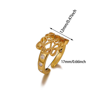Fashion Geometry Vine Zirconia Rings For Women Luxury Gold Color Shiny Anillos Party Wedding Romantic Jewelry Her Gift Ring