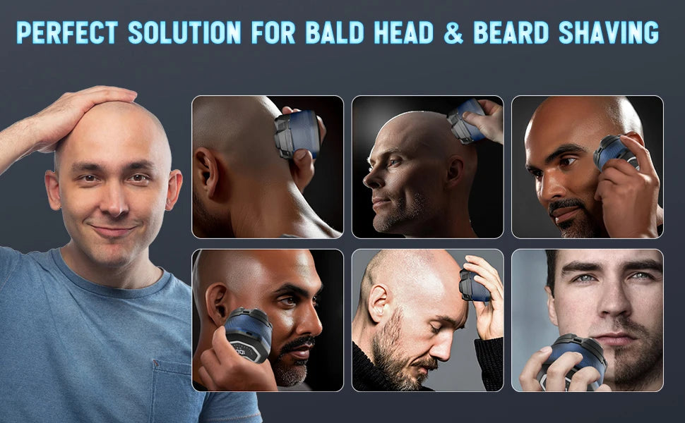 Electric Head Shavers for Bald Men 6D Magnetic Razor Hair Trimmer USB Rechargeable LED Display Waterproof Beard Shavers