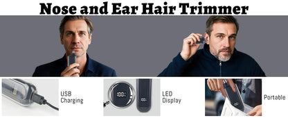 USB Rechargeable Nose and Ear Hair Trimmer for Men Electric Clipper Quick Charging Low Noise Washable Pocket Eyebrow Trimmer ﻿