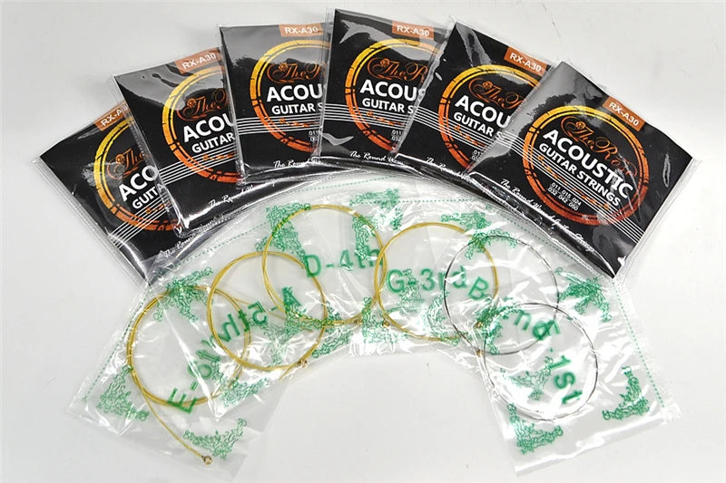 RX-A30 011-050 Acoustic Guitar Strings Antirust Coating Hexagonal Core 75/25 Brass Alloy Winding Accessories