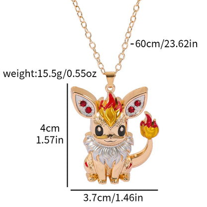 1PC Cute Q Version Character Necklace Alloy Charmander Bulbasaur Jewelry Pendant for Fans Holiday Gifts Jewelry Accessories