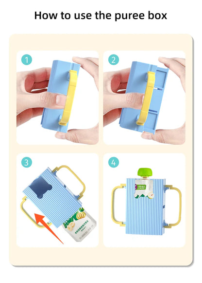 Adjustable Toddler Juice Box Holder - Baby Food and Juice Box Anti-Extrusion Bracket， Milk Carton Cup Holder with Portable