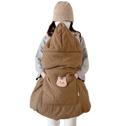 Hooded Blanket for Baby Stroller Newborn Swaddle Wrap Warm Baby Carrier Sling Cover Infant Cloak Cape Sleeping Quilt 80*85cm