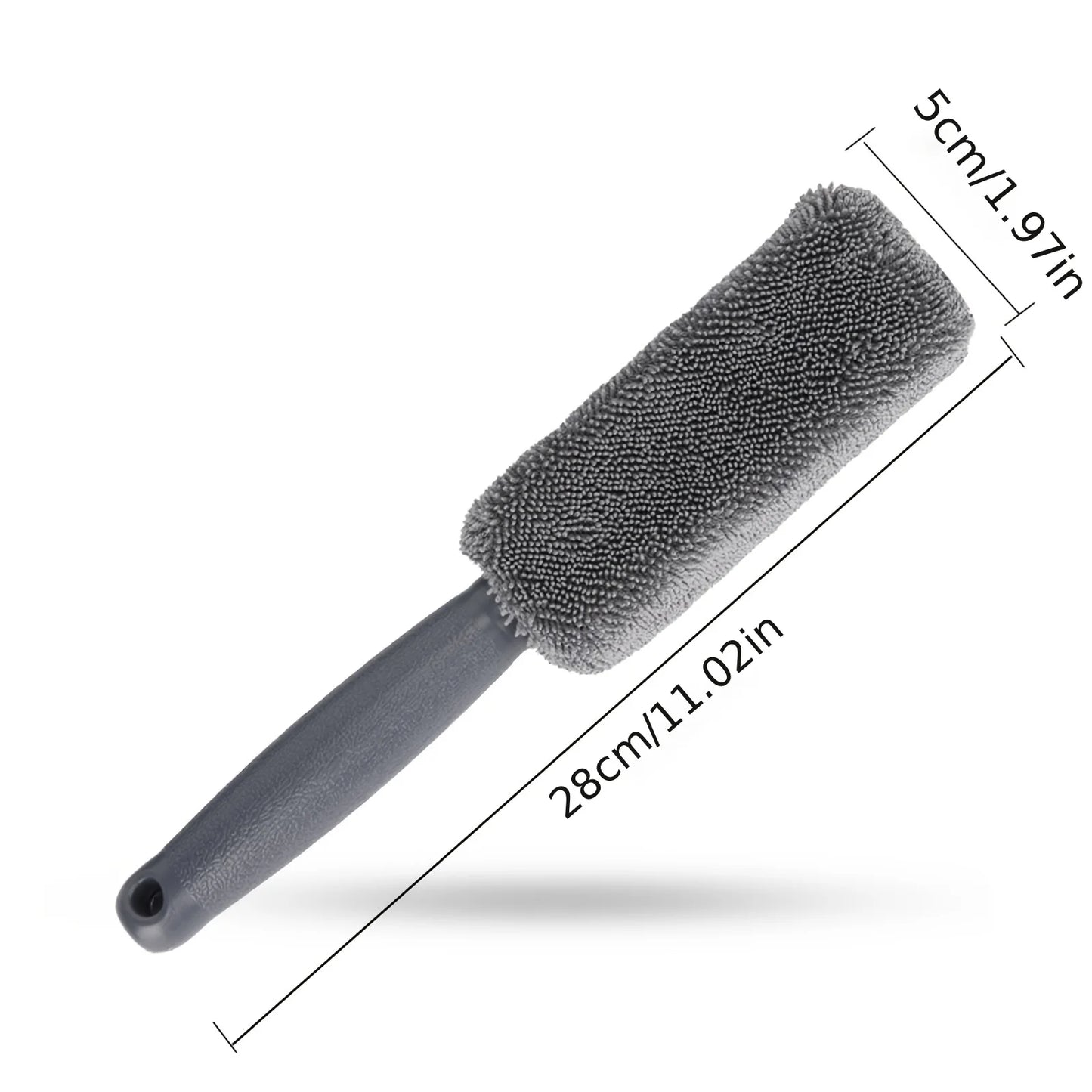 Microfiber Car Tire Brush - Effective Wheel Hub and Rim Cleaner - Perfect for Car Maintenance, Detailing, and Cleaning Supplies