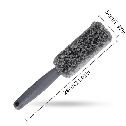 Microfiber Car Tire Brush - Effective Wheel Hub and Rim Cleaner - Perfect for Car Maintenance, Detailing, and Cleaning Supplies