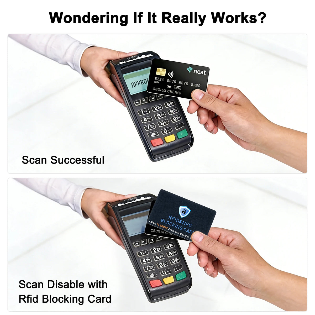 RFID Blocking Card One Card Protects Entire Wallet NFC Contactless Bank Debit Credit Card Protector ID ATM Guard Card Blocker