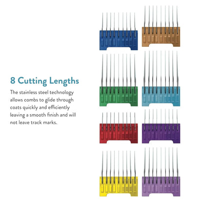 8-Colors Animal metal Combs set Fit For Wahl Professional Pet/Dog/Cat/Horse Clipper Arco,Bravura,Chromado,Creativa,Figura,Motion