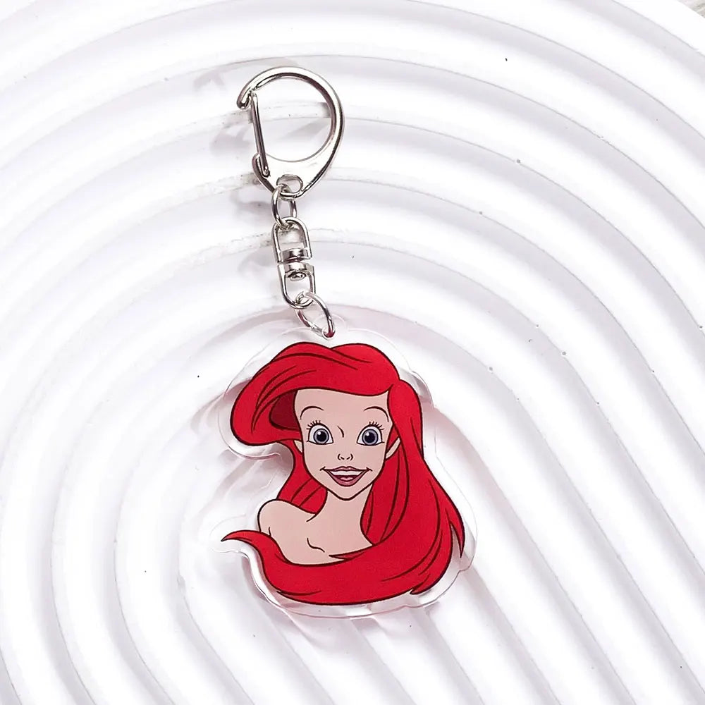 1/13Pcs Disney The Little Mermaid Ariel Ursula Acrylic Keychain Bag Charms Accessories Backpack Key Holder Keyring Fans Friends